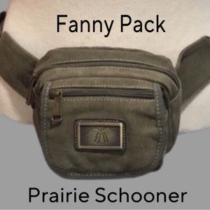The Prairie Schooner Canvas Fanny Pack, Army Green, Unisex, Fits up to 36” Waist